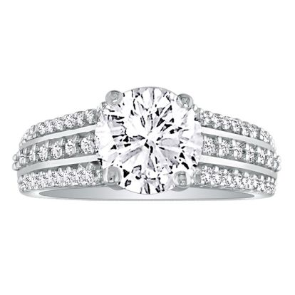 1 1/3 Carat Round Diamond Engagement Ring in 14k White Gold