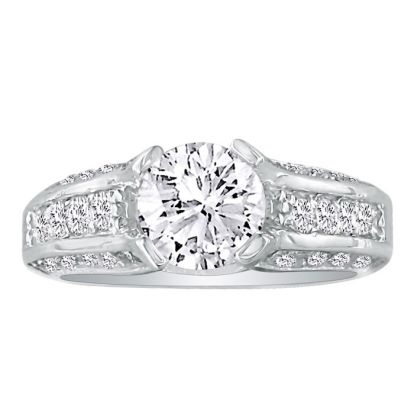 Hansa 2 3/4ct Diamond Round Engagement Ring in 14k White Gold, H-I, SI2-I1, Available Ring Sizes 4-9.5