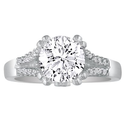 Hansa 1 3/4ct Diamond Round Engagement Ring in 14k White Gold, H-I, SI2-I1, Available Ring Sizes 4-9.5