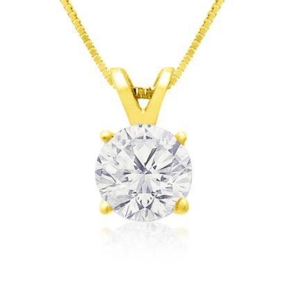 1.00ct 14k Yellow Gold Diamond Pendant, 2 Stars