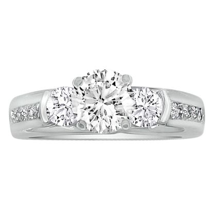 1.65ct Diamond Engagement Ring In 14K White Gold, 1ct Center Stone