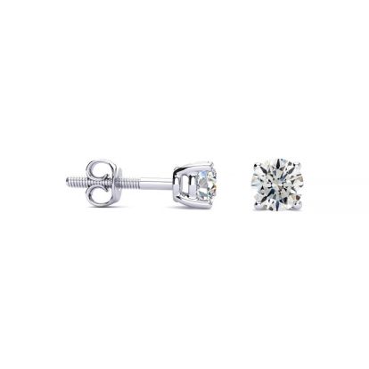 1/3 Carat Round Diamond Stud Earrings In Platinum