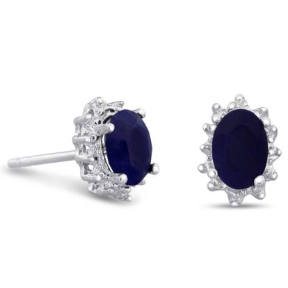 1ct Sapphire and Diamond Earrings
