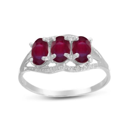 1/2ct Ruby Ring With Diamonds In Sterling Silver, Size 7