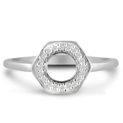 Bolt Ring With Diamonds Crafted In Solid Sterling Silver
