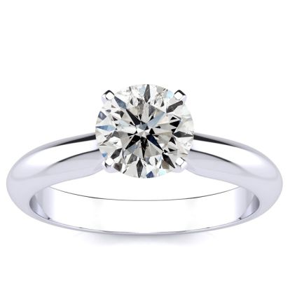 1 1/4 Carat Diamond Solitaire Engagement Ring In 14K White Gold