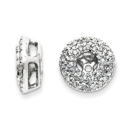 Previously Owned 14K White Gold Double Halo Style Diamond Earring Jackets, Fits 1/5-1/4ct Stud Earrings
