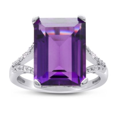 Unreal, Massive 10 Carat Vibrant Amethyst and Diamond Ring! Killer Ring, Killer Price!