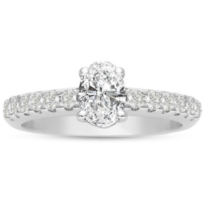1 1/3ct Oval Diamond Engagement Ring Crafted in 14 Karat White Gold, Also Available in Yellow and Rose Gold