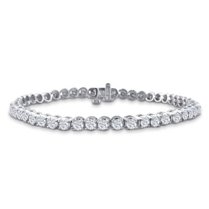 3.21 Carat Diamond Tennis Bracelet In 14 Karat White Gold, 7 1/2 Inches