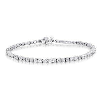 2 1/2 Carat Diamond Tennis Bracelet In 14 Karat White Gold, 6 Inches