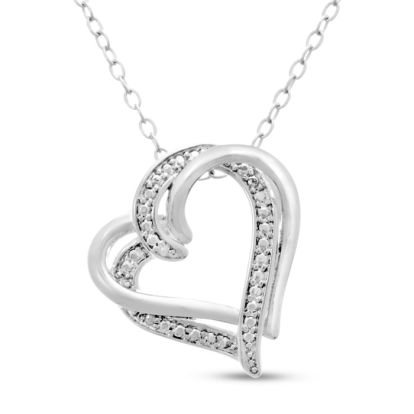 Double Floating Heart Diamond Necklace
