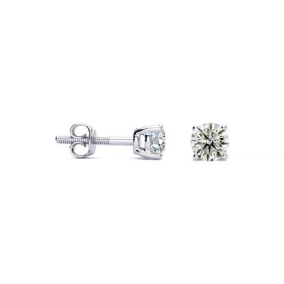 1/5 Carat Diamond Stud Earrings In 14 Karat White Gold