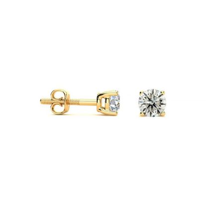 1/5 Carat Diamond Stud Earrings In 14 Karat Yellow Gold