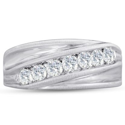 Men's 1ct Diamond Ring In 10K White Gold