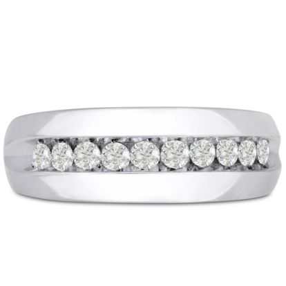 Men's 1/2ct Diamond Ring In 14K White Gold