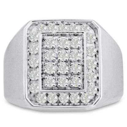 Men's 1ct Diamond Ring In 10K White Gold