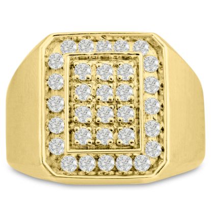 Men's 1ct Diamond Ring In 14K Yellow Gold