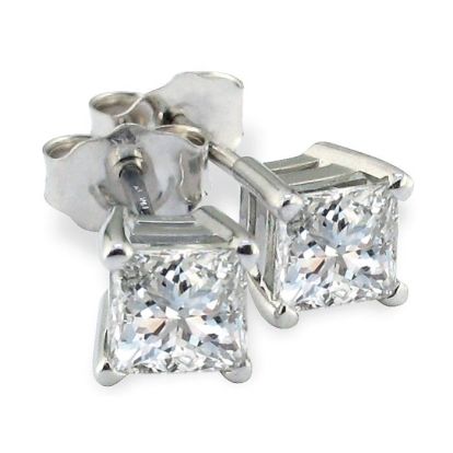 3/4ct Diamond Stud Earrings in 14k White Gold