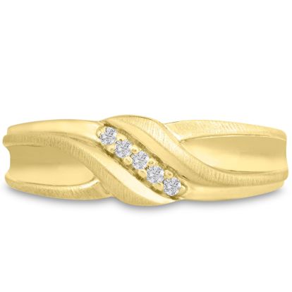 Men's 1/10ct Diamond Ring In 10K Yellow Gold
