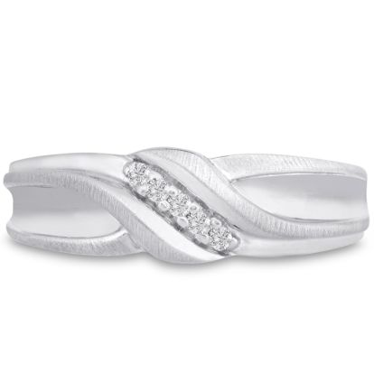 Men's 1/10ct Diamond Ring In 14K White Gold