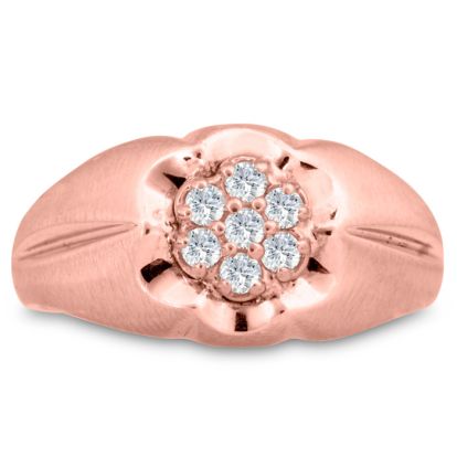 Men's 1/4ct Diamond Ring In 10K Rose Gold