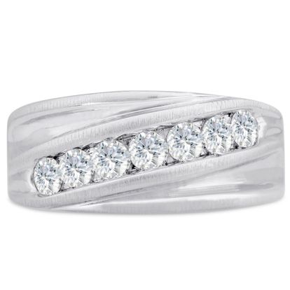 Men's 1ct Diamond Ring In 14K White Gold