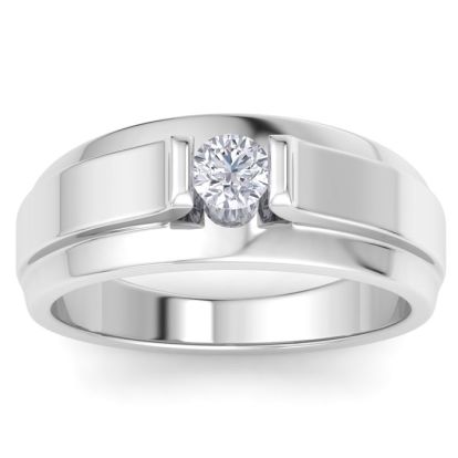 Men's 1/3ct Diamond Ring In 14K White Gold