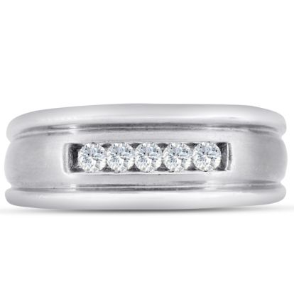 Men's 1/4ct Diamond Ring In 14K White Gold