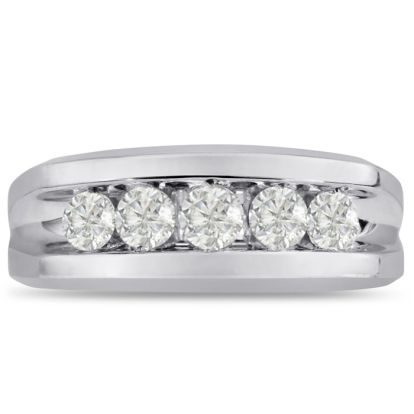 Men's 1ct Diamond Ring In 14K White Gold