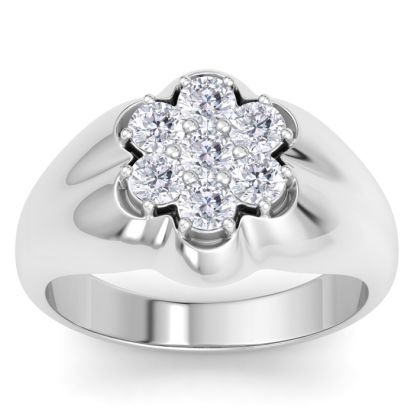 Men's 1ct Diamond Ring In 10K White Gold