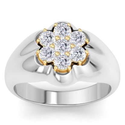 Men's 1ct Diamond Ring In 10K Two-Tone Gold