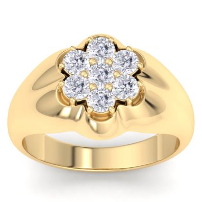 Men's 1ct Diamond Ring In 14K Yellow Gold