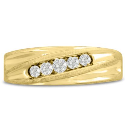 Men's 1/4ct Diamond Ring In 14K Yellow Gold