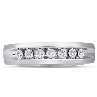 Men's 1/2ct Diamond Ring In 14K White Gold