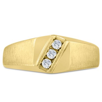 Men's 1/10ct Diamond Ring In 10K Yellow Gold