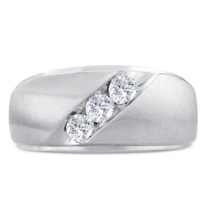 Men's 1/2ct Diamond Ring In 14K White Gold