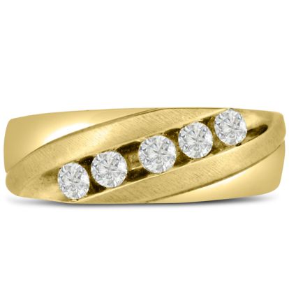 Men's 1/2ct Diamond Ring In 10K Yellow Gold