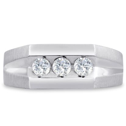 Men's 1/2ct Diamond Ring In 10K White Gold