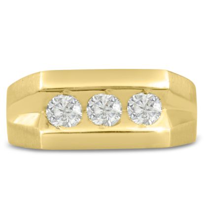 Men's 1ct Diamond Ring In 10K Yellow Gold