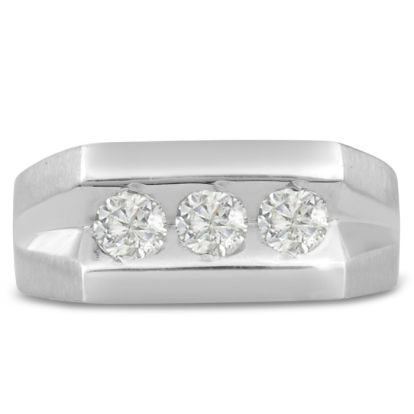 Men's 1ct Diamond Ring In 14K White Gold