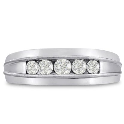 Men's 1/2ct Diamond Ring In 10K White Gold