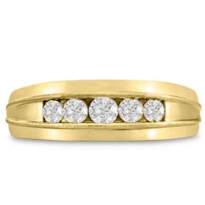 Men's 1/2ct Diamond Ring In 14K Yellow Gold