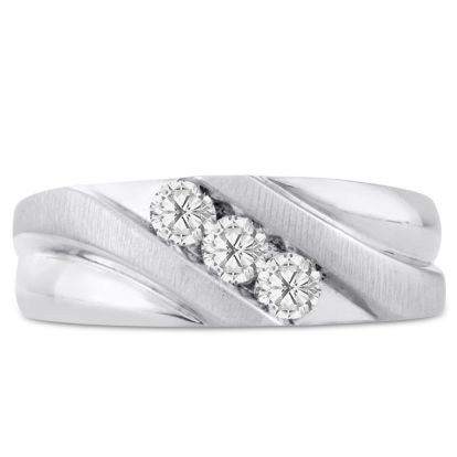 Men's 1/2ct Diamond Ring In 14K White Gold
