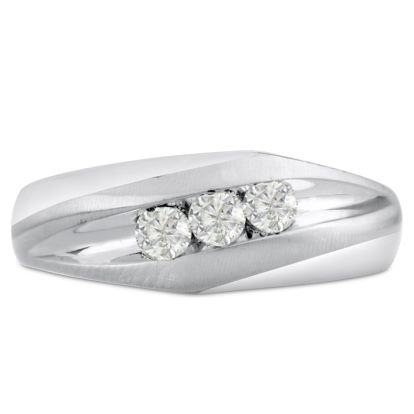 Men's 1/3ct Diamond Ring In 10K White Gold