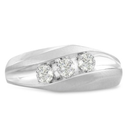 Men's 3/4ct Diamond Ring In 10K White Gold