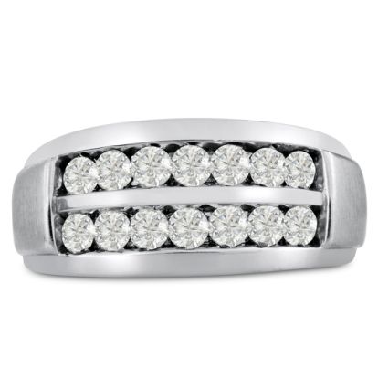 Men's 1ct Diamond Ring In 10K White Gold