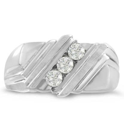 Men's 1/4ct Diamond Ring In 14K White Gold