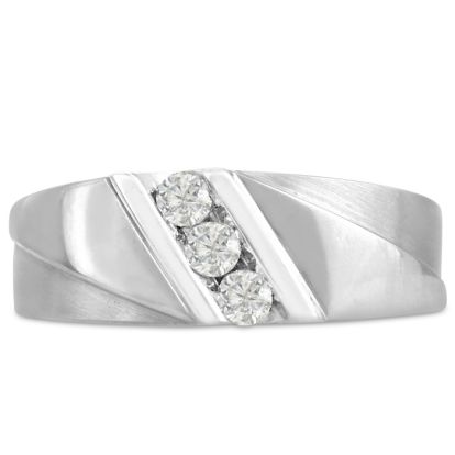 Men's 1/4ct Diamond Ring In 10K White Gold