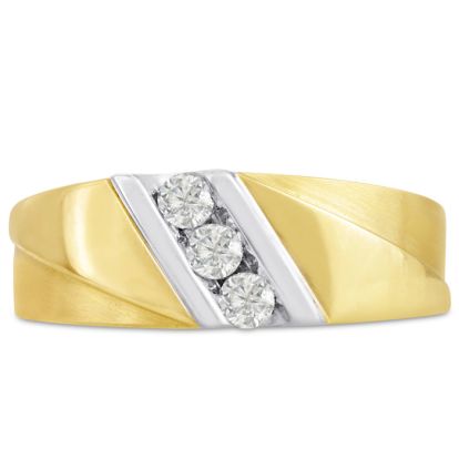 Men's 1/4ct Diamond Ring In 10K Two-Tone Gold